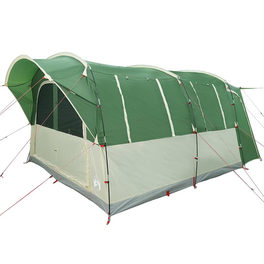 Detail van de vidaXL 4-persoons autotent in groen met stevige stokken en ventilatieopeningen.