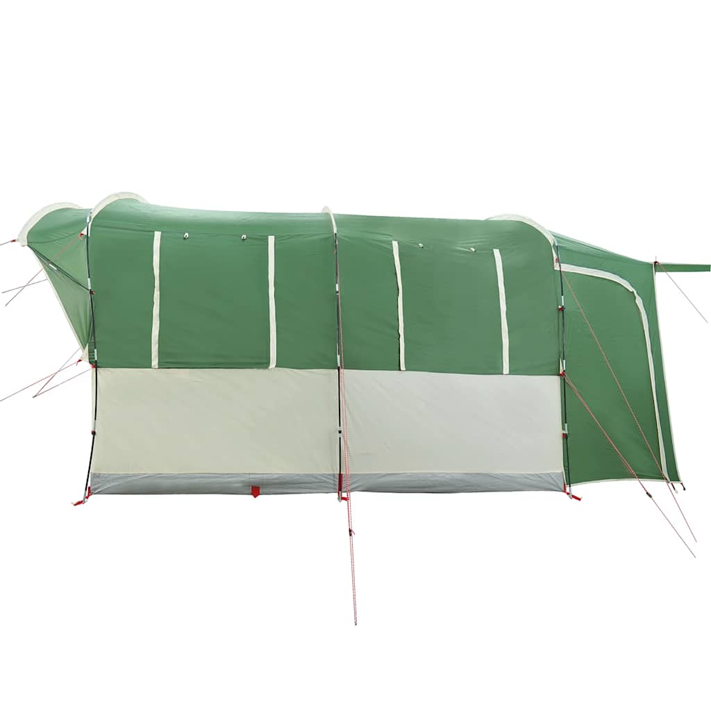 Detail van de groene vidaXL autotent met waterdichte zijwanden en ventilatieopeningen.