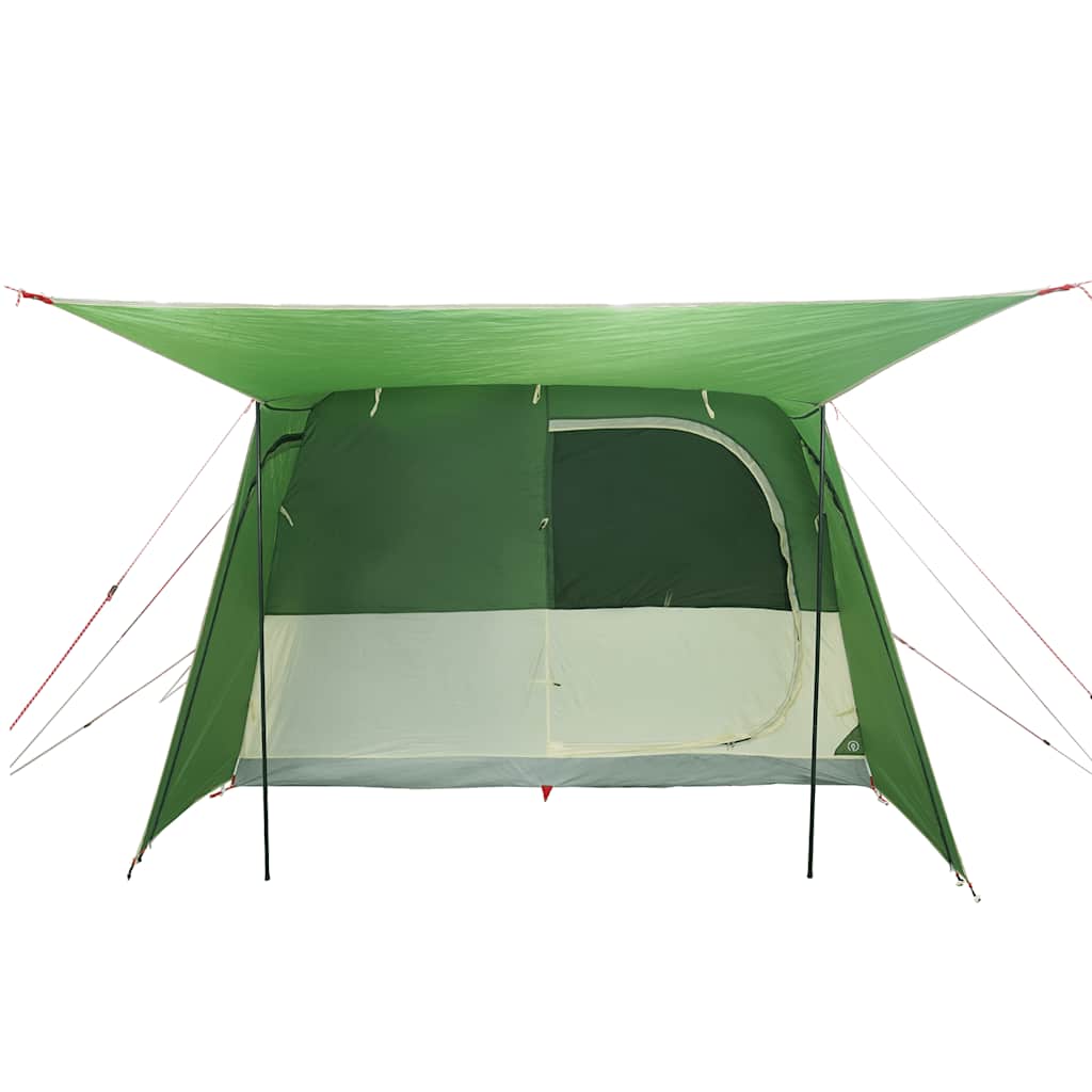 Detail van de groene vidaXL autotent met waterdichte zijwand en ventilatieopening.