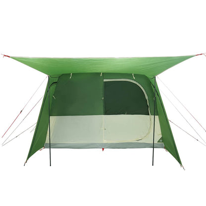Detail van de groene vidaXL autotent met waterdichte zijwand en ventilatieopening.