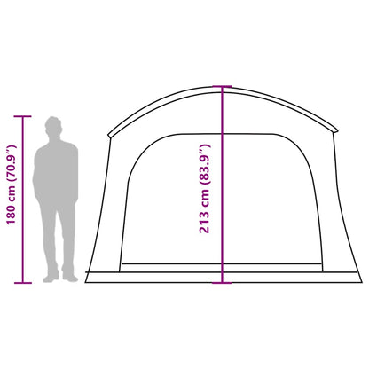 Detail van de vidaXL autotent met afmetingen en hoogte-informatie voor een 4-persoons tent.