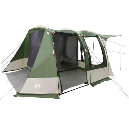Detail van de vidaXL autotent in groen, met open ingangen en stevige bevestigingen.