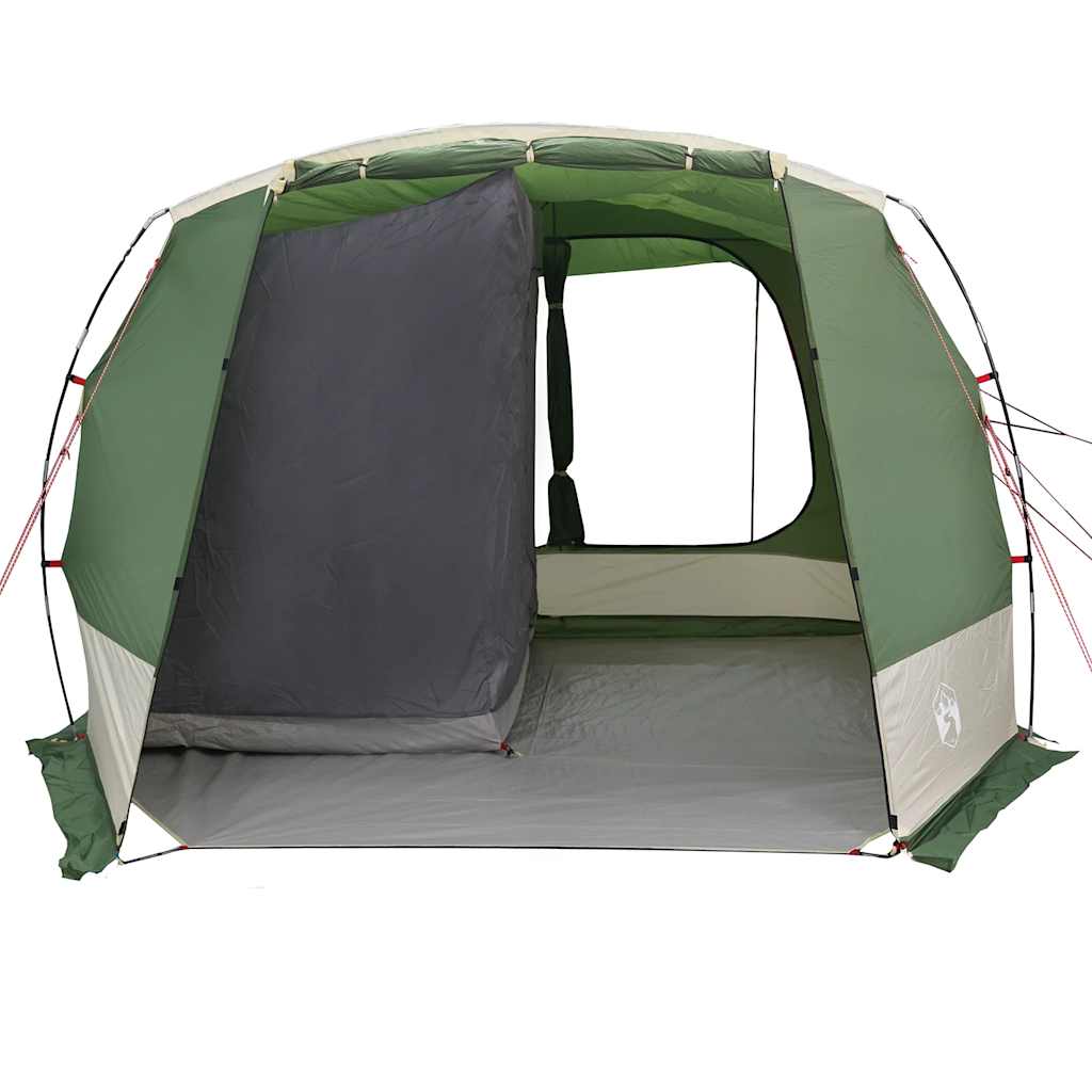 Detail van de groene vidaXL autotent met waterdichte binnenruimte en zijwand.