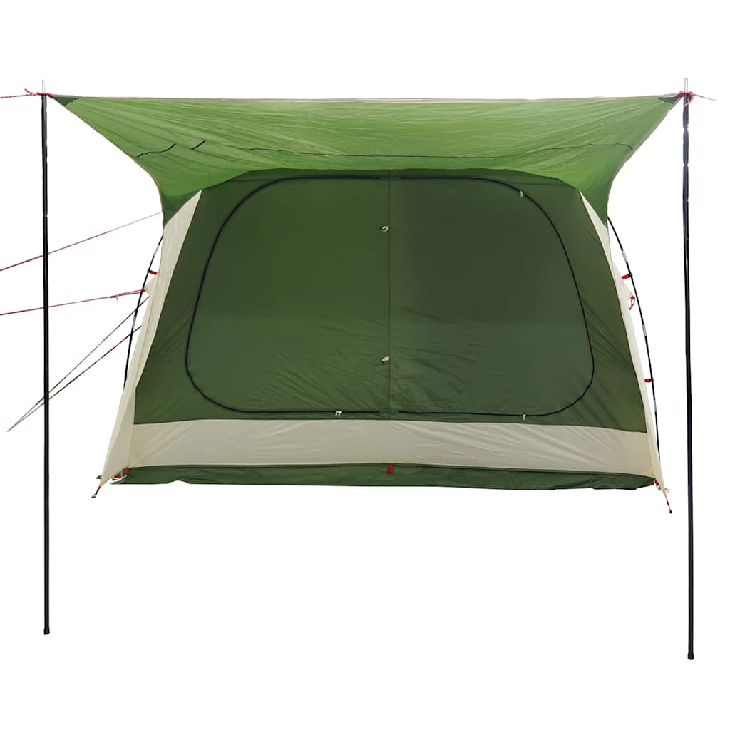 Detail van de groene vidaXL autotent met grote ingang en waterdichte bovenkant.