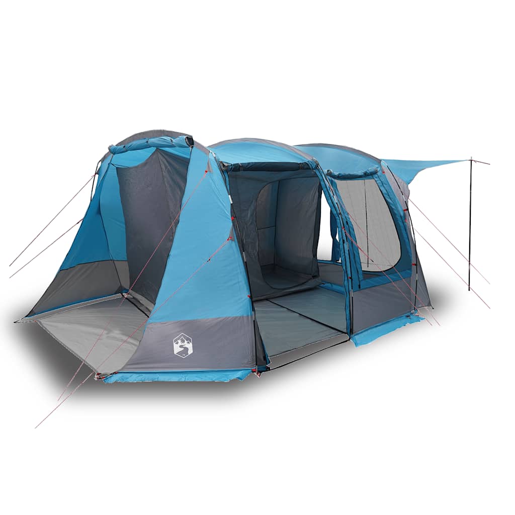 Detail van de vidaXL autotent in blauw, met open ingangen en ruime binnenruimte.