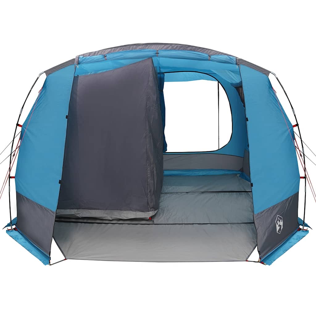 Detail van de vidaXL autotent in blauw met ruime binnenruimte en doorgang.