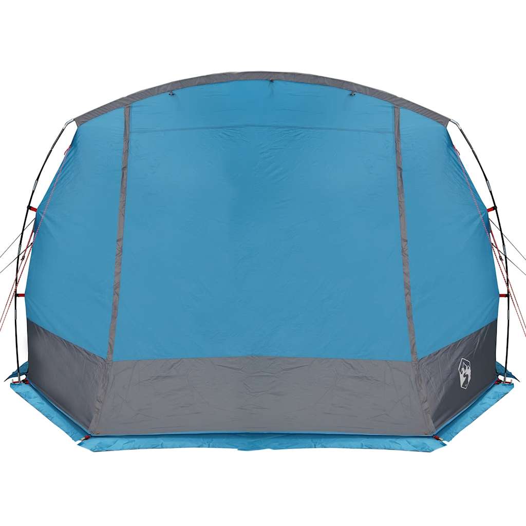Detail van de vidaXL autotent in waterdicht blauw, zijaanzicht met stevige stokken.