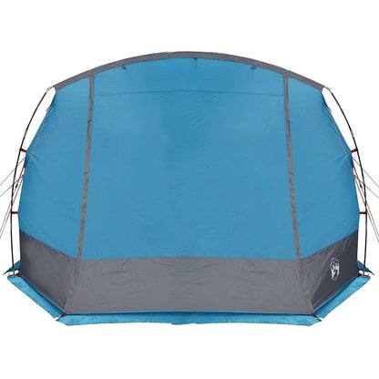 Detail van de vidaXL autotent in waterdicht blauw, zijaanzicht met stevige stokken.