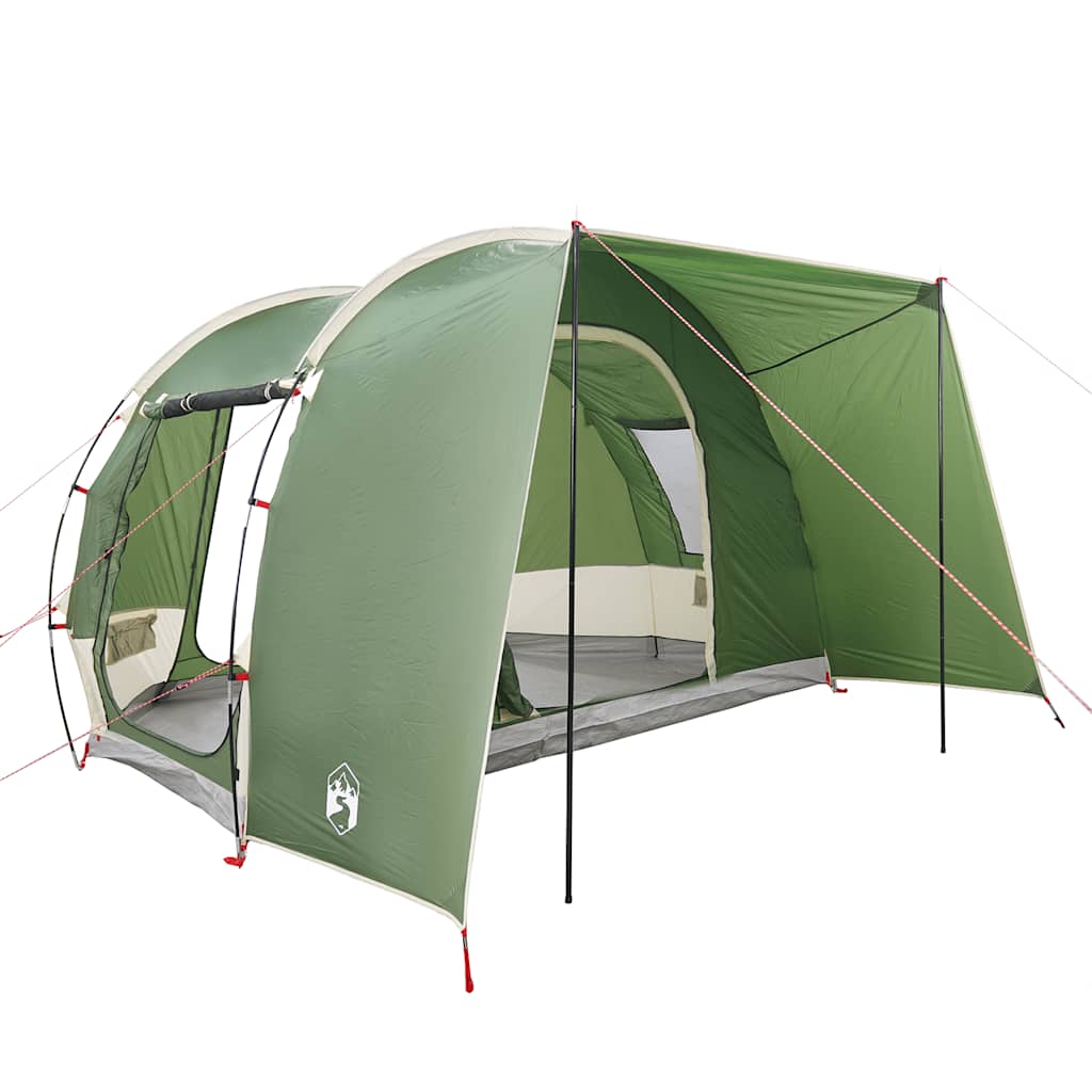 Detail van de vidaXL 2-persoons autotent in groen met open zijwanden.