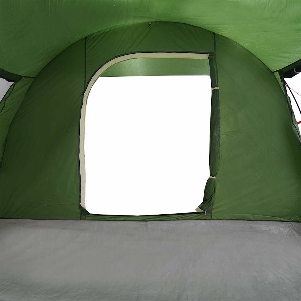Detail van de groene vidaXL autotent met grote toegangspoort en waterdichte binnenzijde.