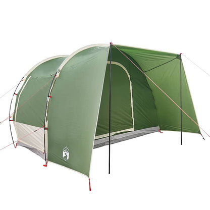 Detail van de vidaXL 2-persoons autotent in groen, zijaanzicht met open ingang.