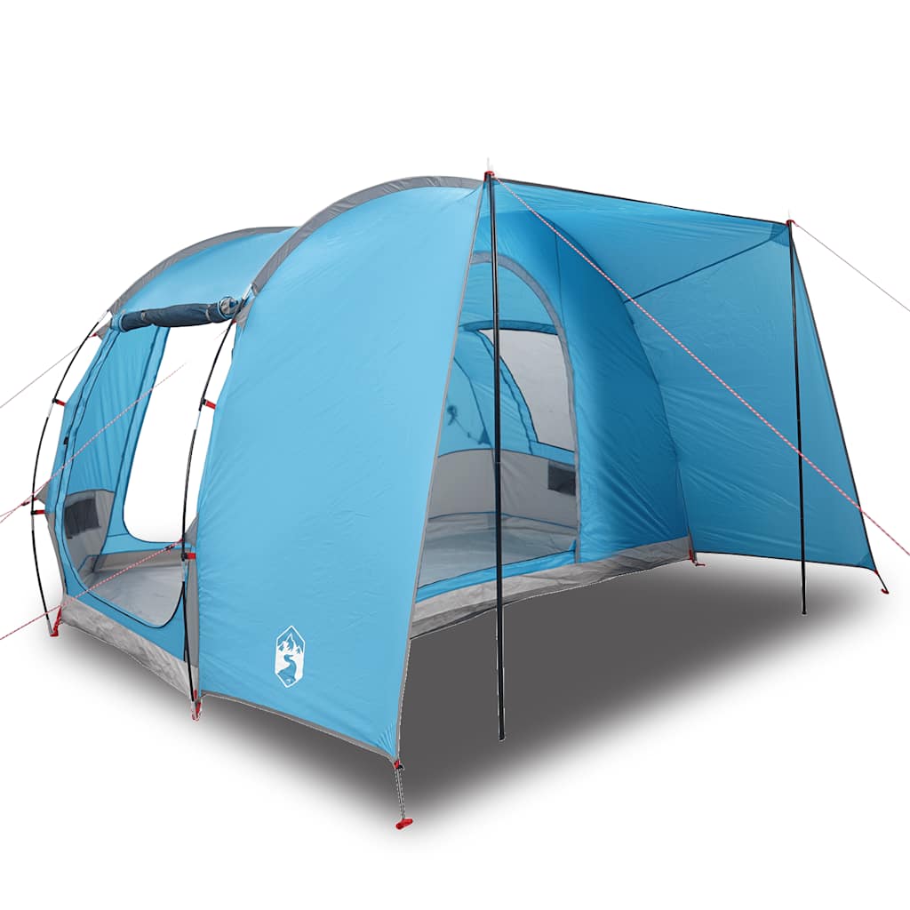 Detail van de vidaXL 2-persoons autotent in waterdicht blauw, zijaanzicht met open ingang.