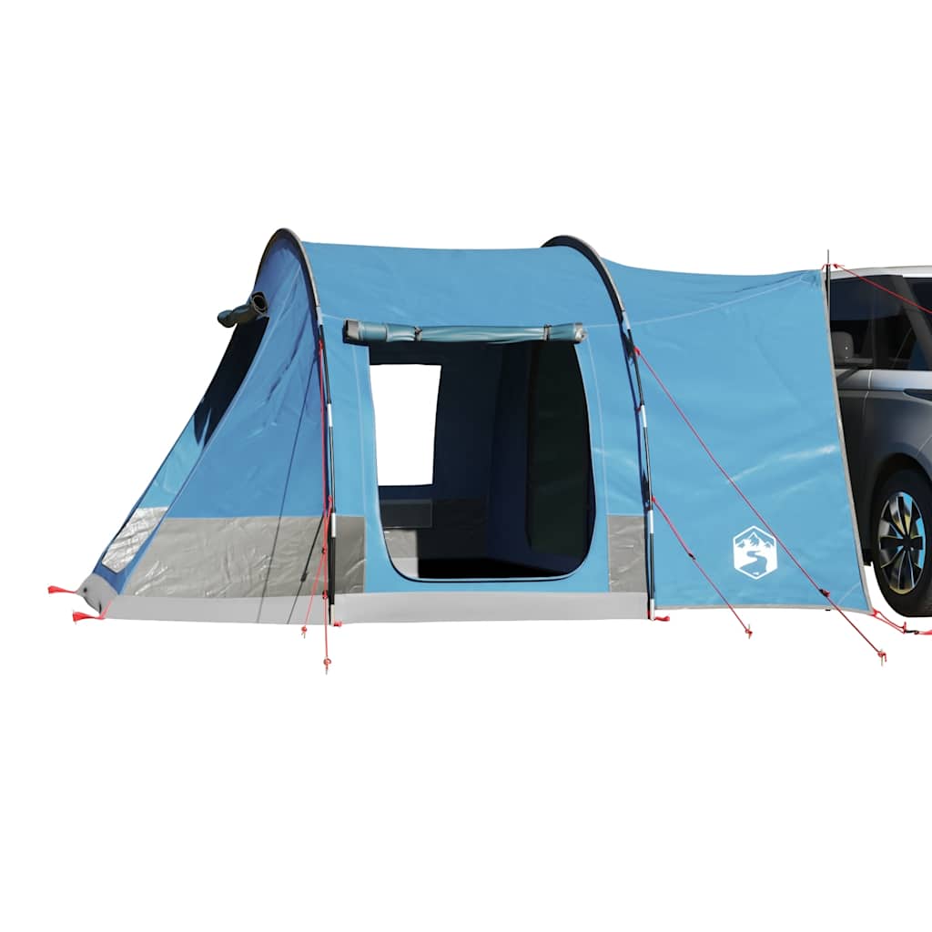 Blauwe vidaXL autotent voor twee personen met open ingang en waterdichte bescherming.