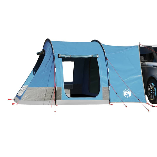 Blauwe vidaXL autotent voor twee personen met open ingang en waterdichte bescherming.