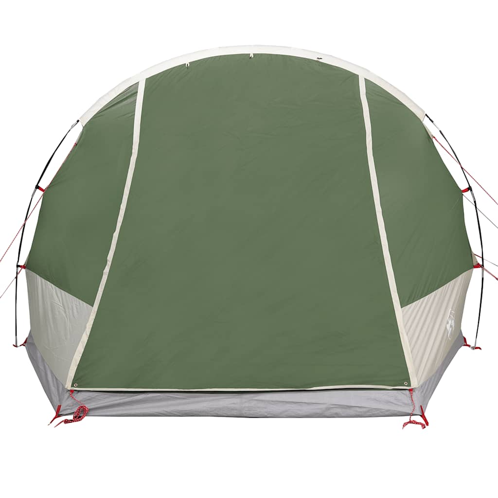 Detail van de groene vidaXL autotent met waterdichte voorkant en stevige stokken.