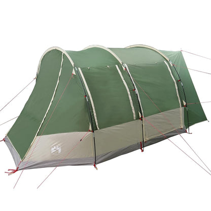 Detail van de groene vidaXL autotent met stevige stokken en waterdichte buitenkant.