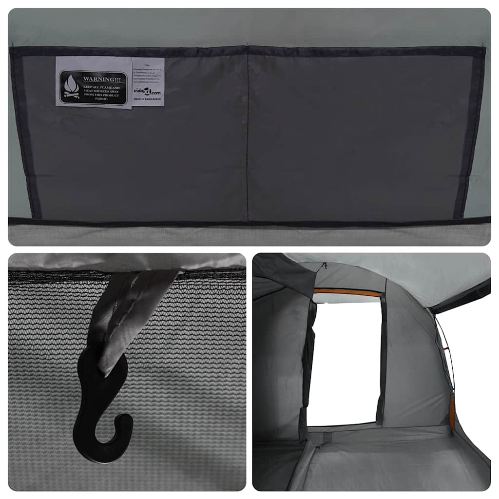 Detail van de binnenkant van de vidaXL autotent met opbergvak en haak voor accessoires.