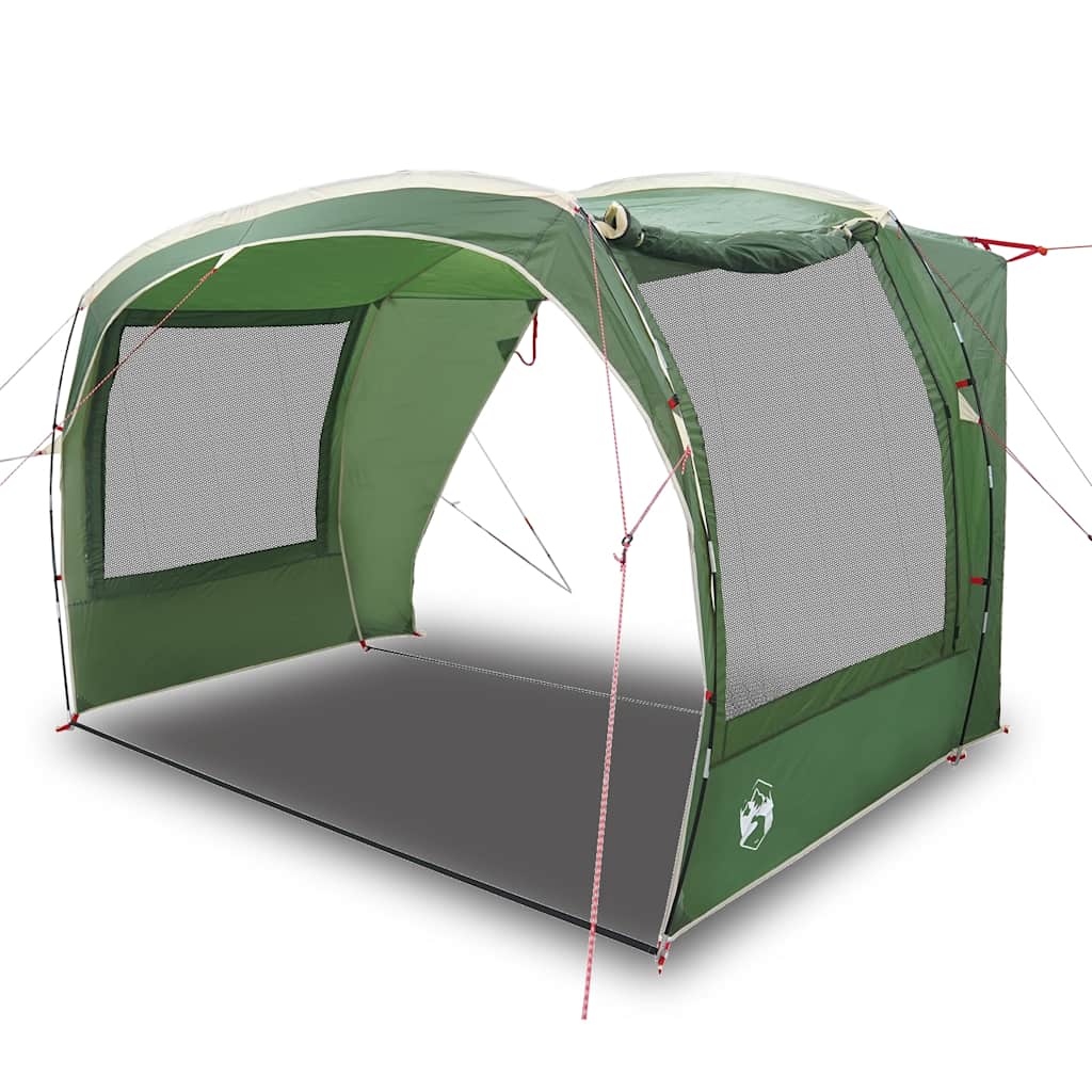 Detail van de vidaXL waterdichte partytent in groen, met open zijwanden voor ventilatie.