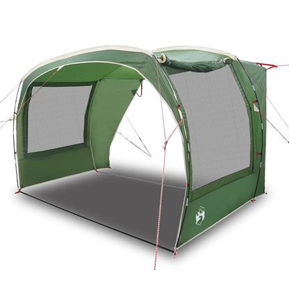Detail van de vidaXL waterdichte partytent in groen, met open zijwanden voor ventilatie.