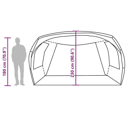 Detail van de vidaXL partytent met afmetingen en ruimte voor staande personen.