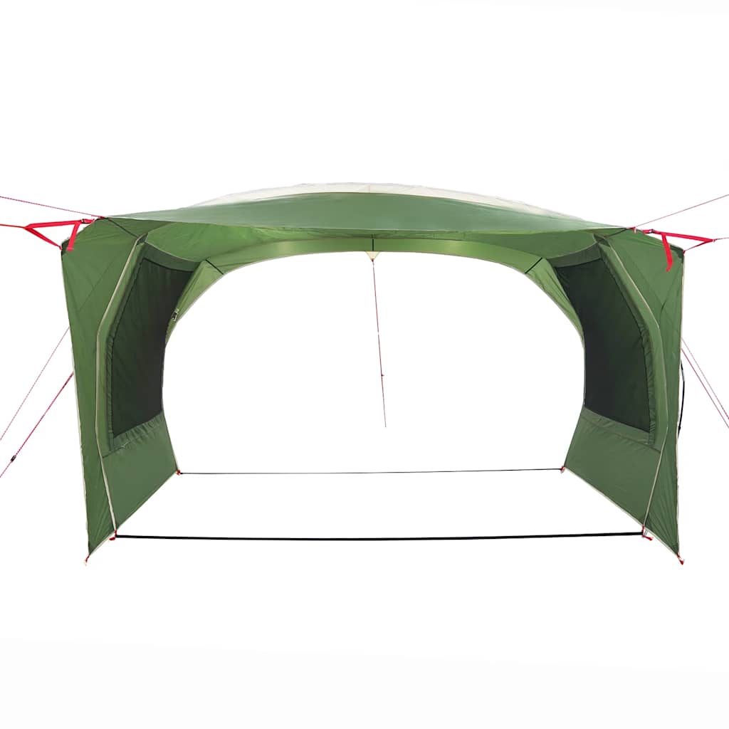 Detail van de groene vidaXL partytent met open zijwanden en stevige bevestigingen.