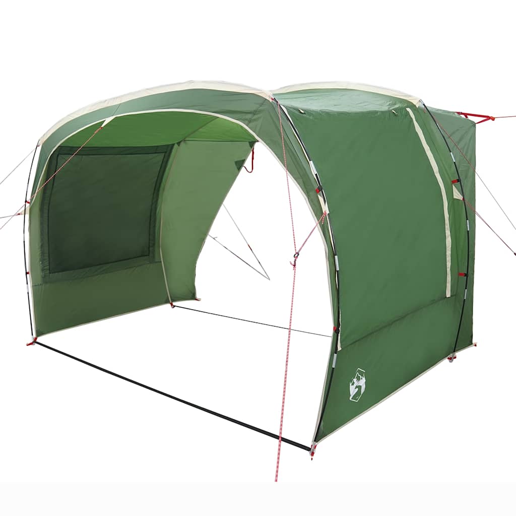 Detail van de groene vidaXL partytent met open zijwand en stevige stokken.