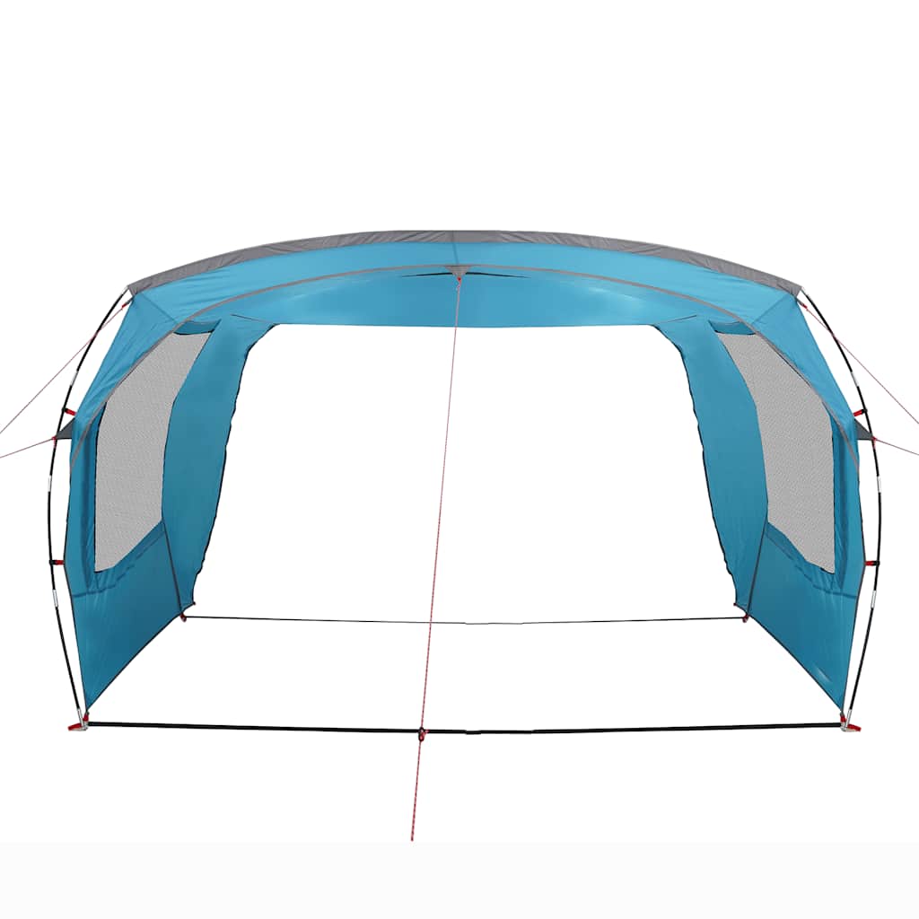 Detail van de vidaXL autotent in blauw met open zijpanelen voor ventilatie.