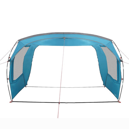 Detail van de vidaXL autotent in blauw met open zijpanelen voor ventilatie.