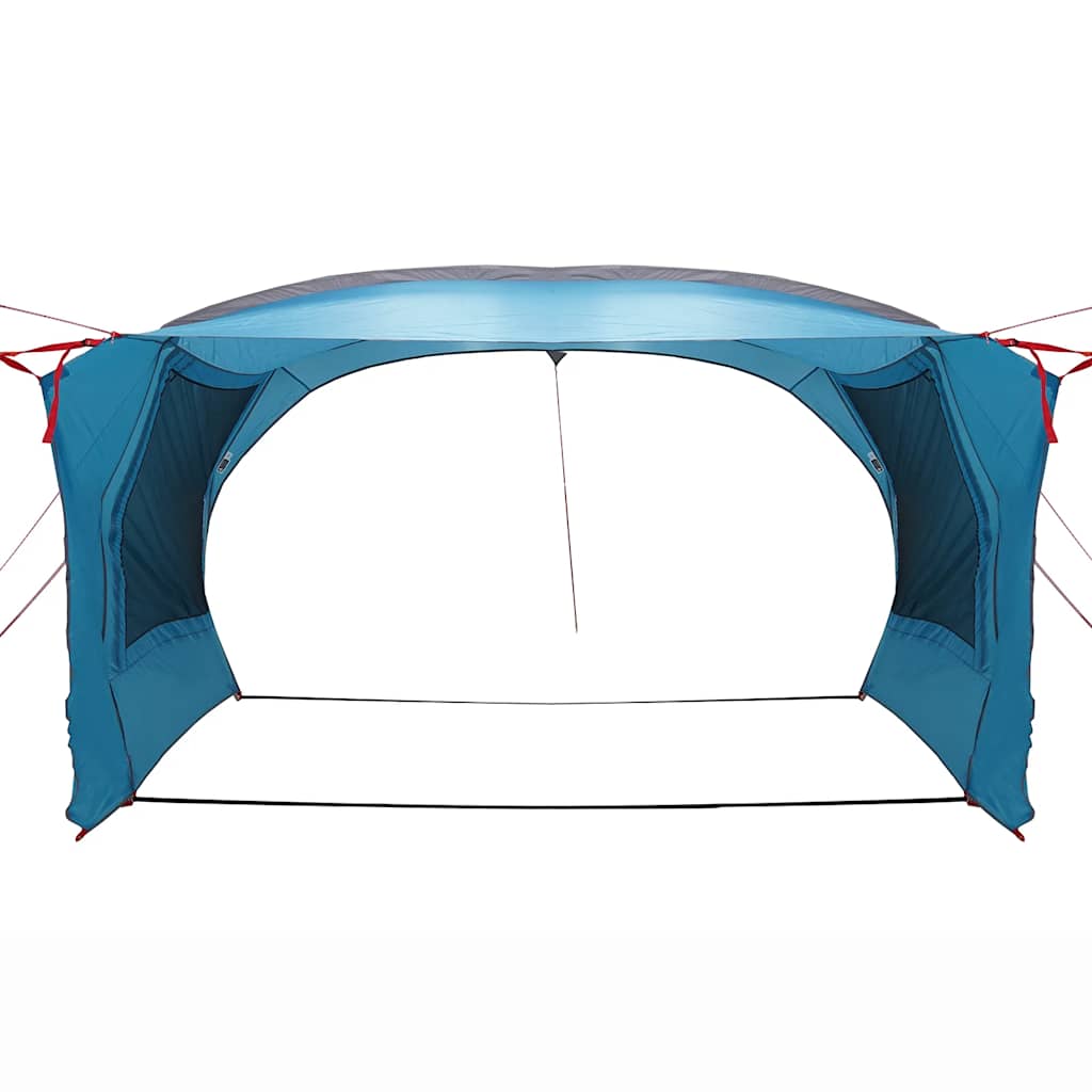 Detail van de vidaXL autotent in blauw, met open zijwanden voor ventilatie.