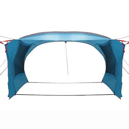 Detail van de vidaXL autotent in blauw, met open zijwanden voor ventilatie.