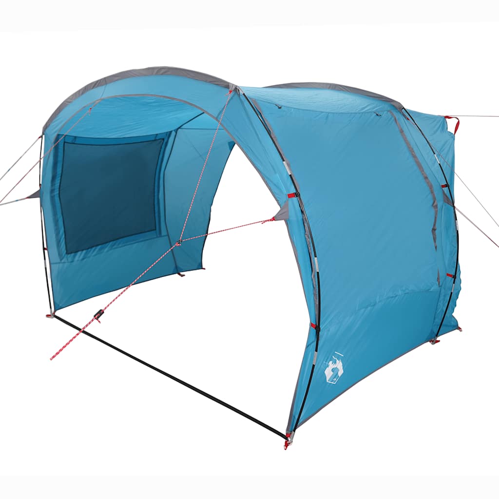 Detail van de vidaXL autotent in blauw met een zijaanzicht en een ventilatierooster.