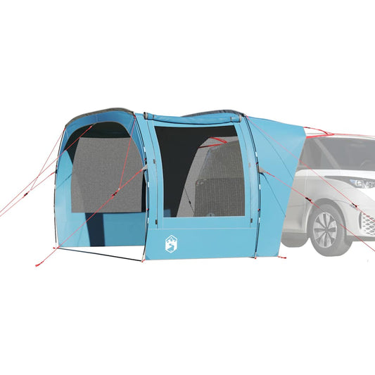 VidaXL waterdichte autotent in blauw, zijaanzicht met openingen voor ventilatie.