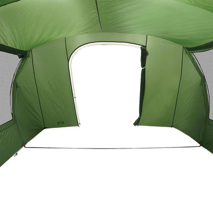 Detail van de groene vidaXL autotent met ingang en ventilatieroosters.