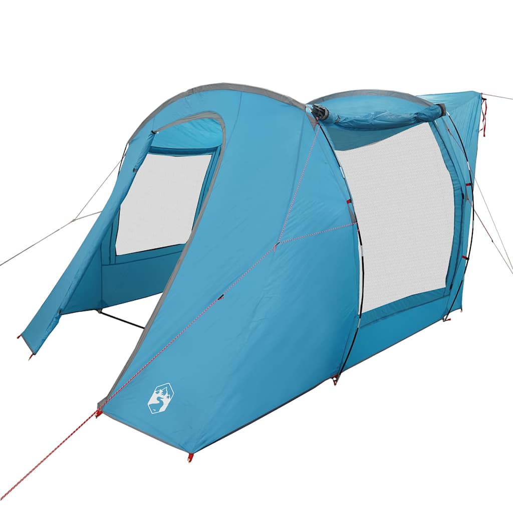 Detail van de vidaXL waterdichte autotent in blauw, met zijaanzicht en open ingang.