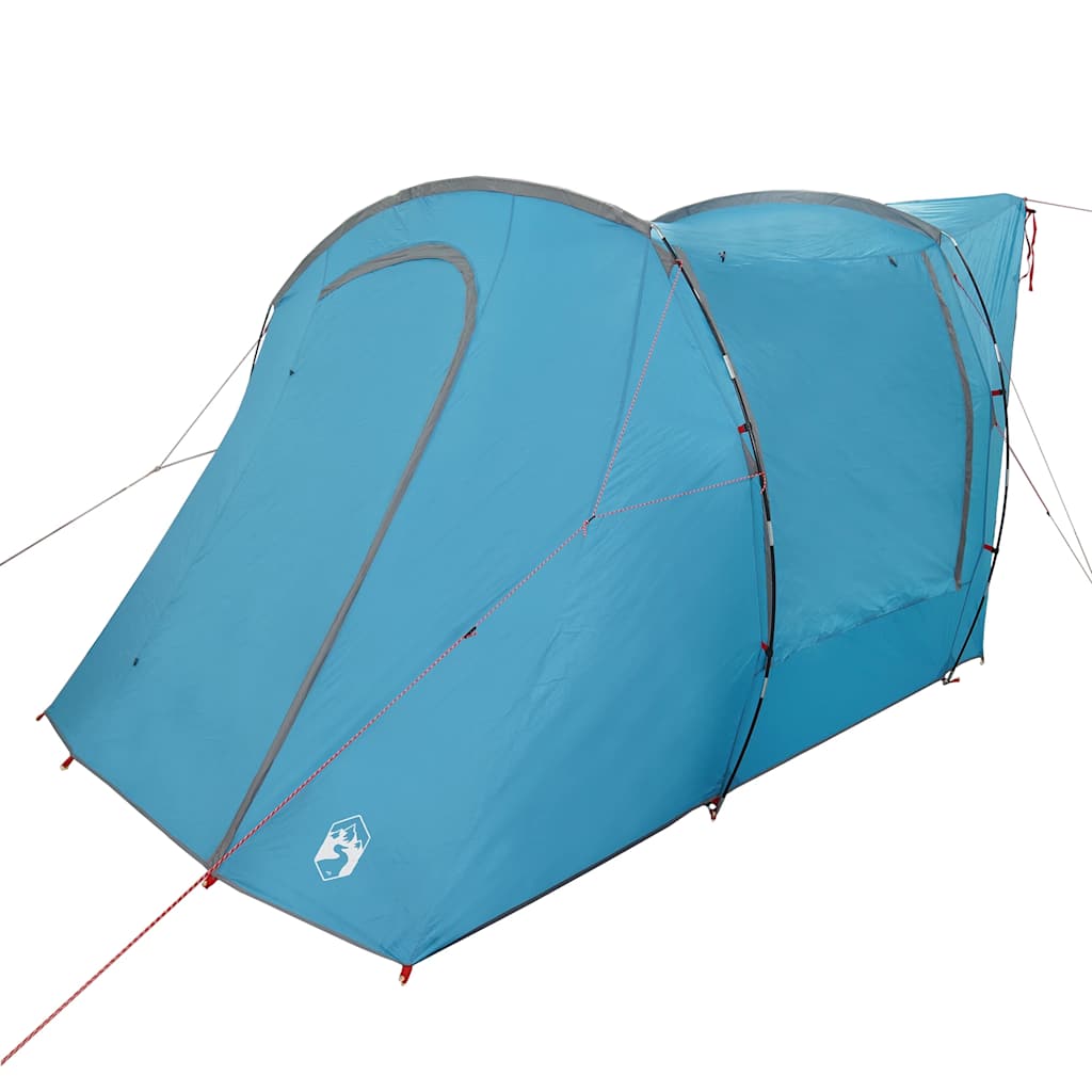 Detail van de vidaXL autotent in blauw, met een zijaanzicht van de waterdichte structuur.