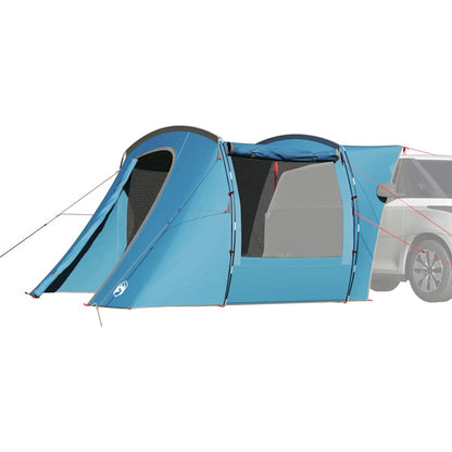 Blauwe vidaXL autotent met waterdichte bescherming, zijaanzicht met open ingang.