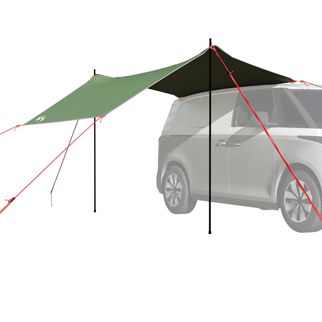 Groene vidaXL autotent met waterdichte zeilen, perfect voor kamperen en festivals.