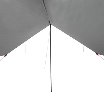 Detail van de grijze vidaXL autotent met stevige stokken en spanbanden.