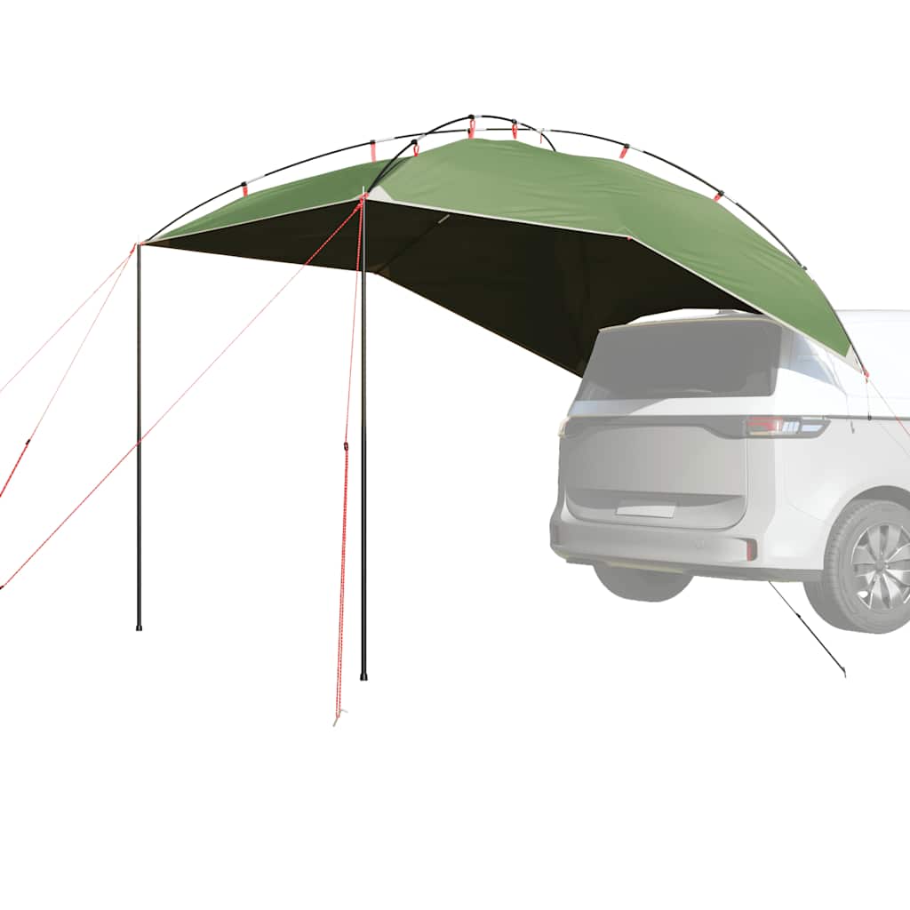 vidaXL autotent in groen, waterdicht en eenvoudig op te zetten naast een voertuig.