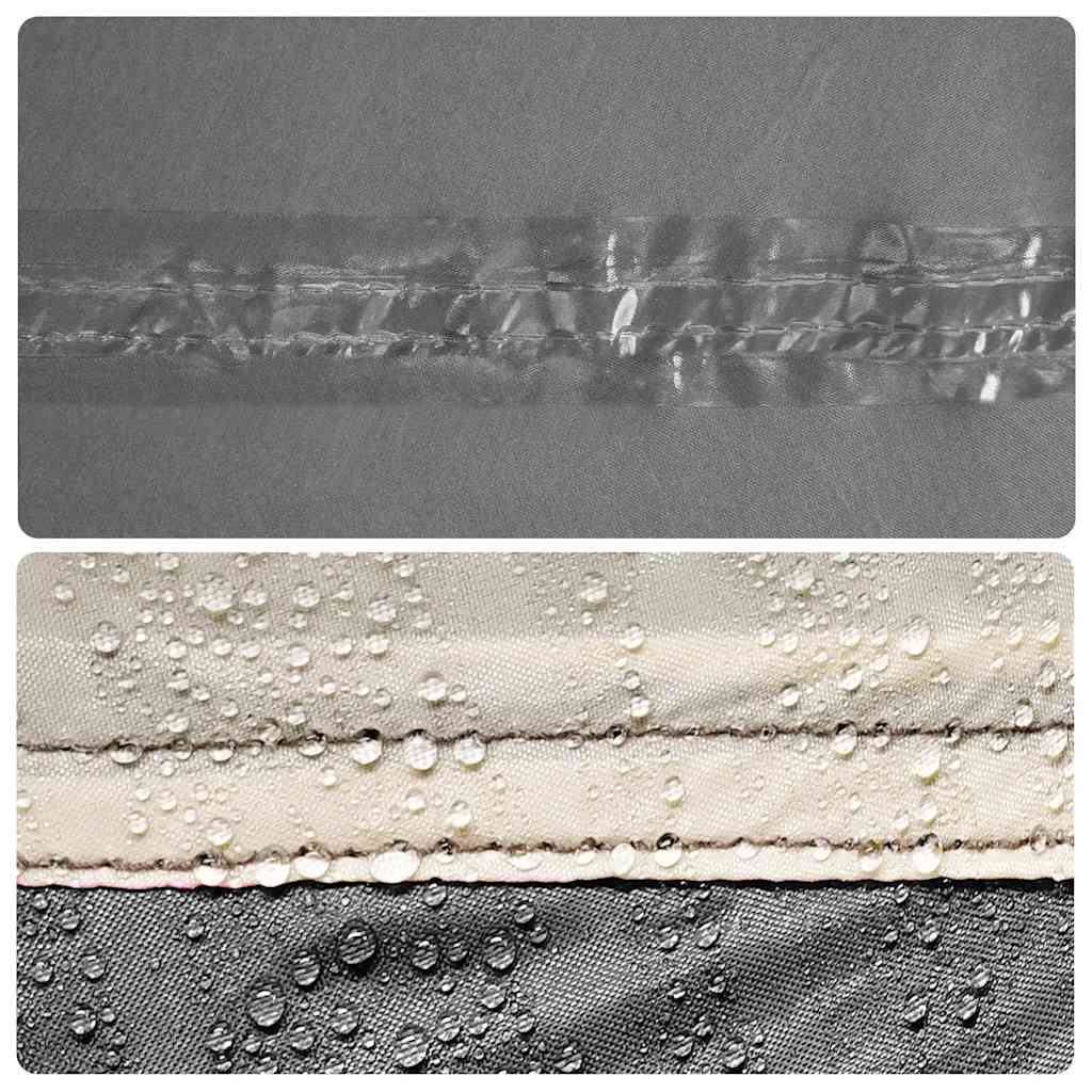 Detail van de waterdichte stof van de vidaXL autotent met druppels.