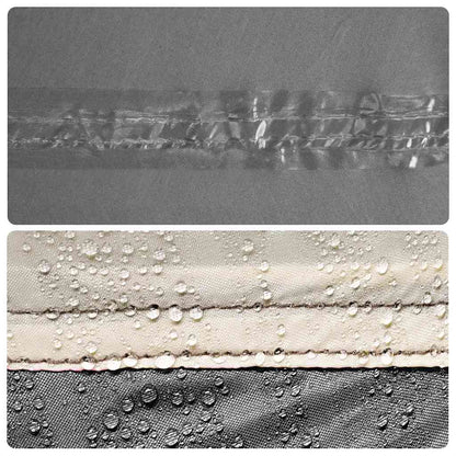 Detail van de waterdichte stof van de vidaXL autotent met druppels.