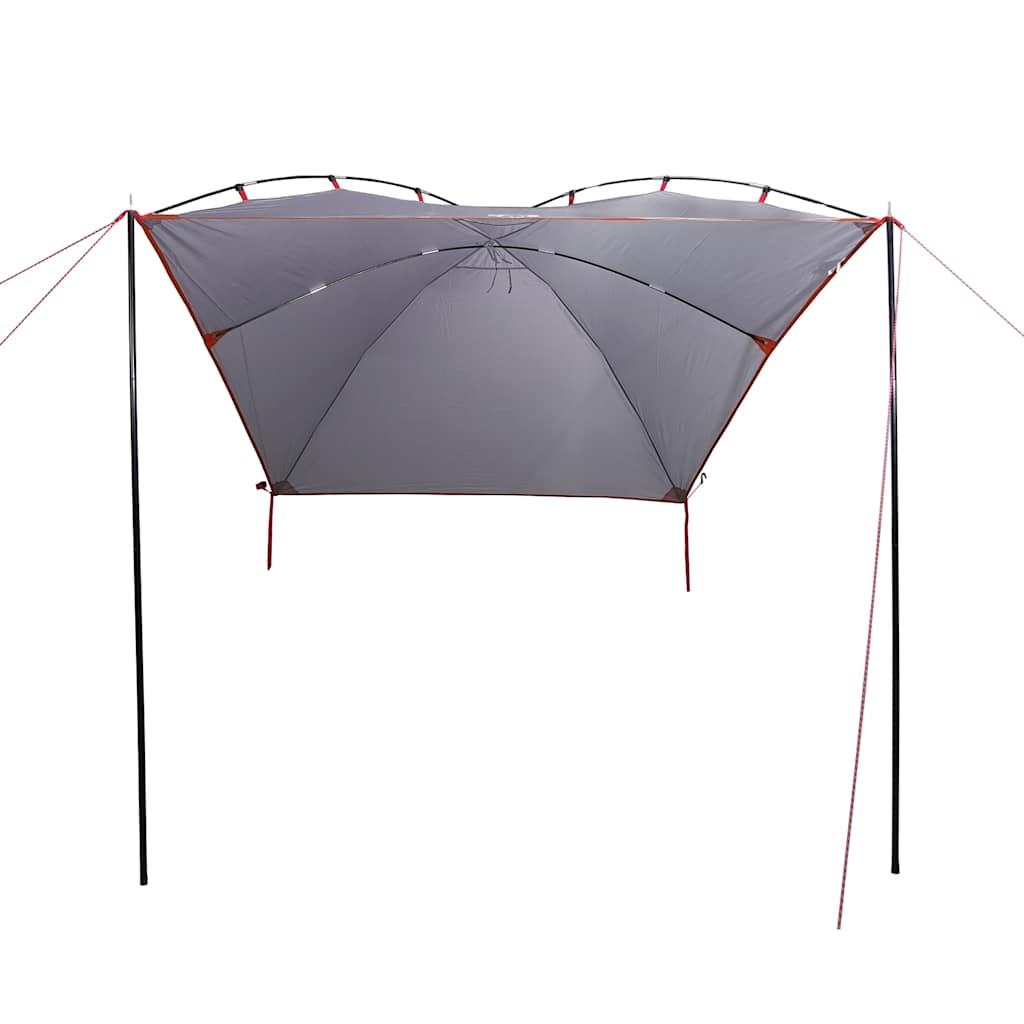 Detail van de vidaXL autotent in grijs en oranje, met stevig frame en waterdichte stof.
