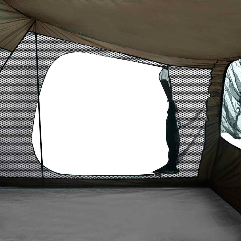Detail van de binnenkant van de vidaXL autotent met een open venster en gaas.