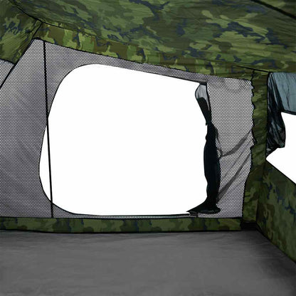 Detail van het gaasraam in de vidaXL 2-persoons camouflage autotent.