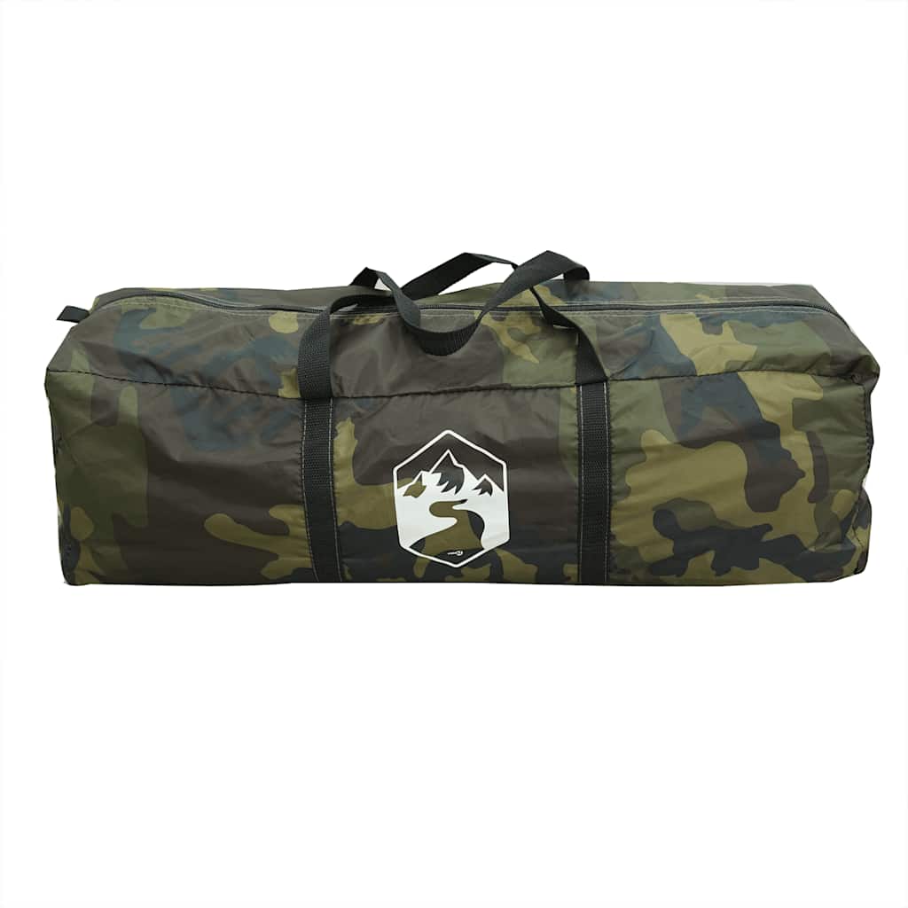 Camouflage draagtas van vidaXL voor de 2-persoons autotent, met stevige handgrepen.