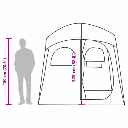 Detailweergave van de vidaXL douchetent met afmetingen en zijaanzicht.