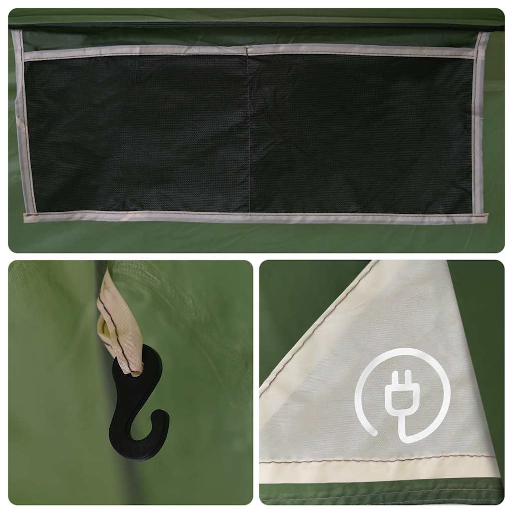 Detail van de ventilatieroosters en bevestigingshaak van de vidaXL 5-persoons tent.