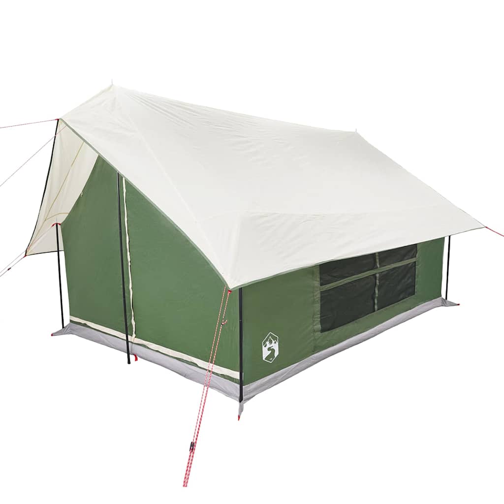 Detail van de groene vidaXL tent met waterdichte zijwanden en ventilatieroosters.