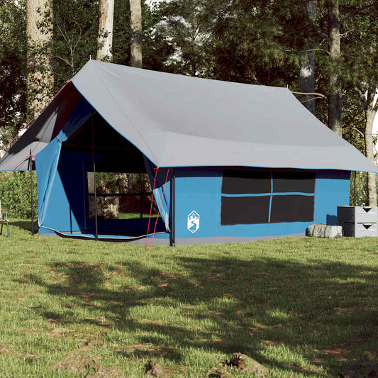 Blauwe vidaXL tent voor 5 personen met waterdicht en windbestendig ontwerp, zijaanzicht.