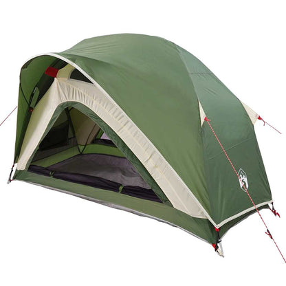 Detail van de vidaXL 1-persoons tent in groen, met open ingang en waterdichte structuur.